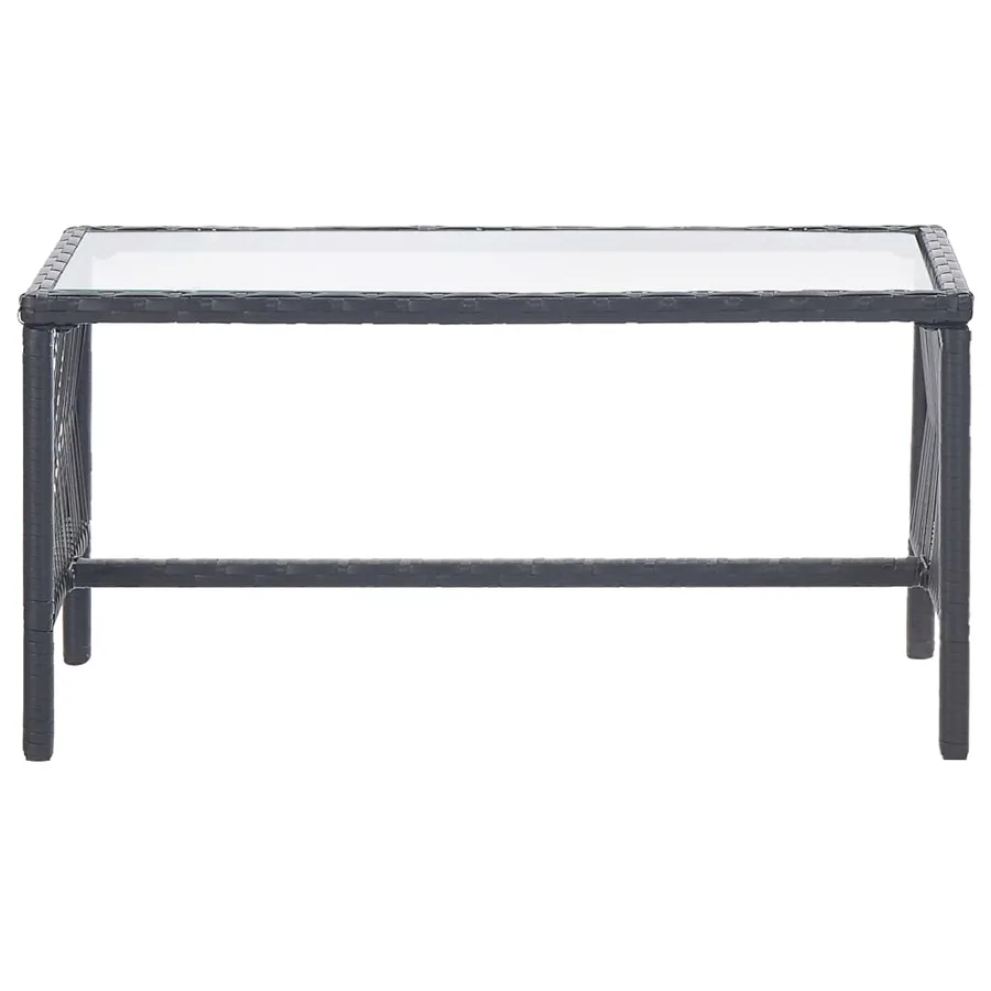 Salon de jardin 4 pcs avec coussin Résine tressée Noir - 13
