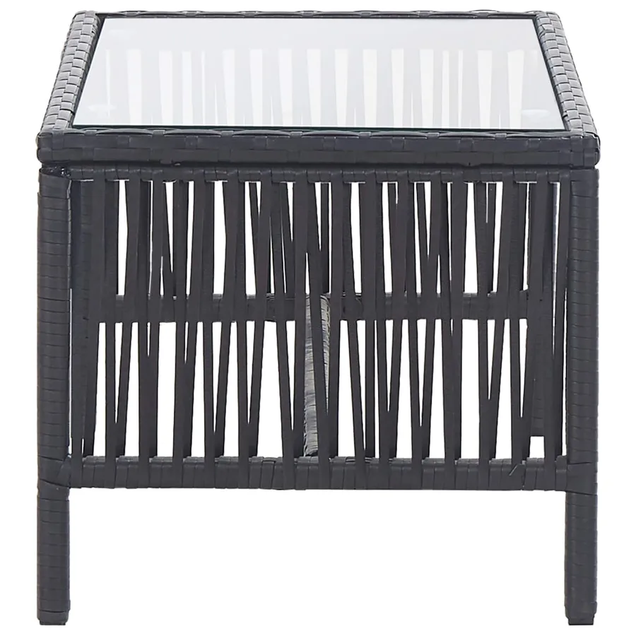 Salon de jardin 4 pcs avec coussin Résine tressée Noir - 15