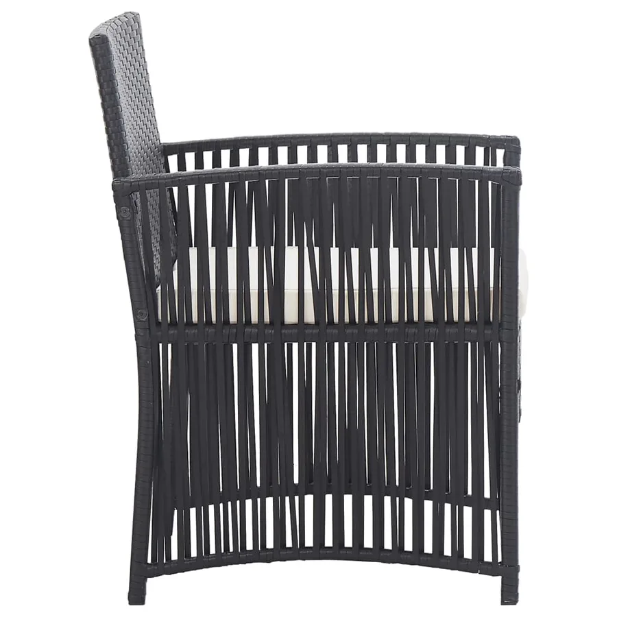 Salon de jardin 4 pcs avec coussin Résine tressée Noir - 9