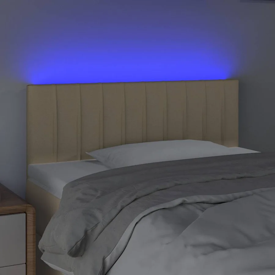 Tête de lit à LED Crème 100x5x78/88 cm Tissu - 3