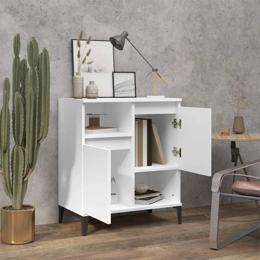 Buffet Blanc 60x35x70 cm Bois d'ingénierie - 3