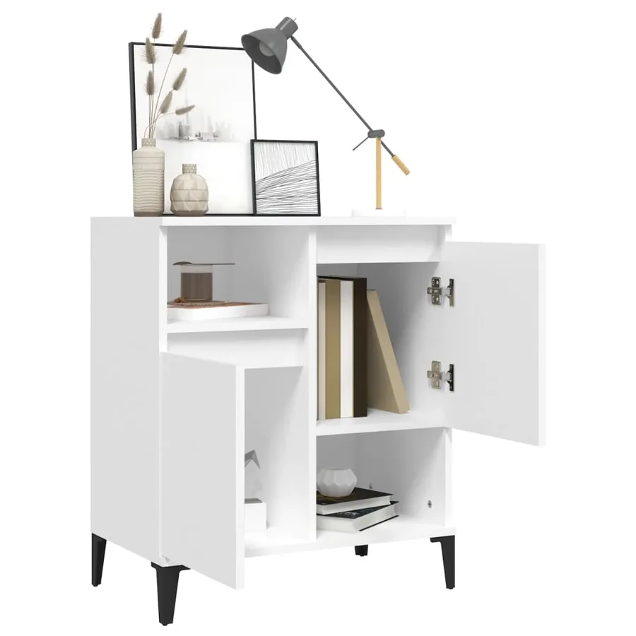 Buffet Blanc 60x35x70 cm Bois d'ingénierie - 4