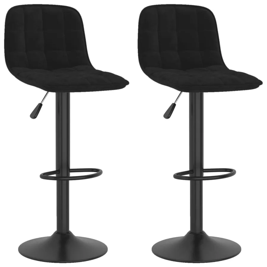 Tabourets de bar lot de 2 noir velours - 2