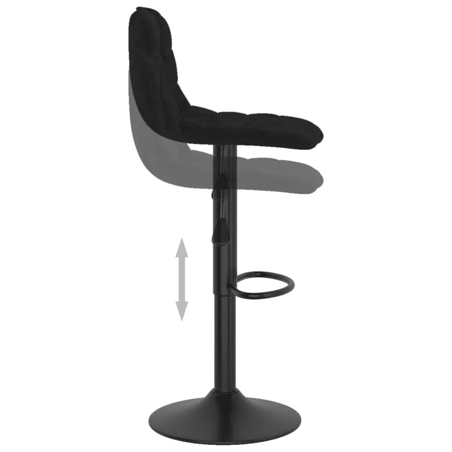 Tabourets de bar lot de 2 noir velours - 7