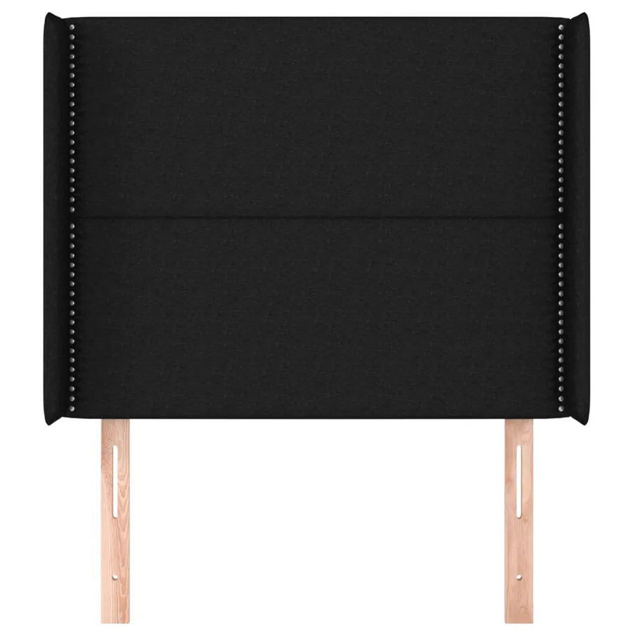 Tête de lit avec oreilles Noir 83x16x118/128 cm Tissu - 3