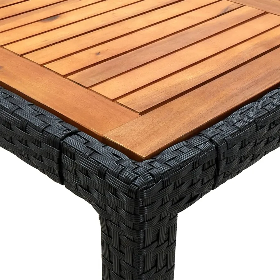 Ensemble à manger d'extérieur 9pcs coussins résine tressée noir - 11