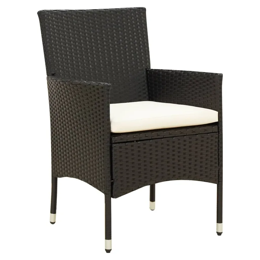 Ensemble à manger d'extérieur 9pcs coussins résine tressée noir - 3