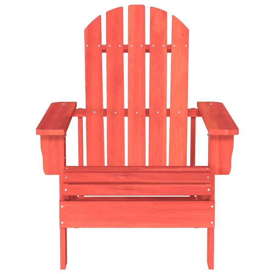 Chaise de jardin Adirondack bois de sapin massif rouge - 2
