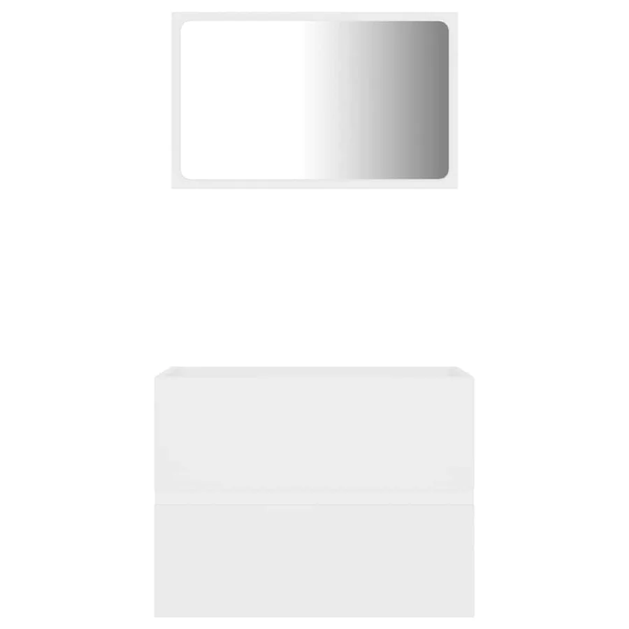 Ensemble de meubles salle de bain 2 pcs blanc bois d'ingénierie - 5