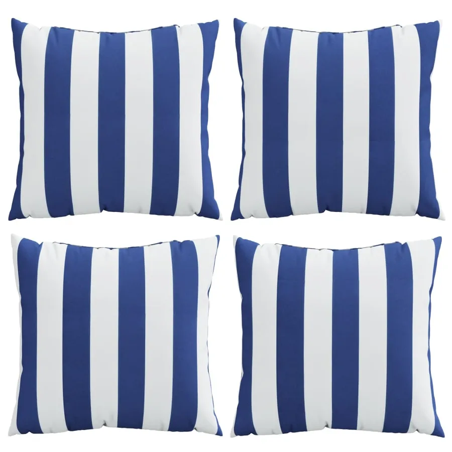 Coussins décoratifs lot de 4 Rayures bleues et blanches 60x60cm - 4