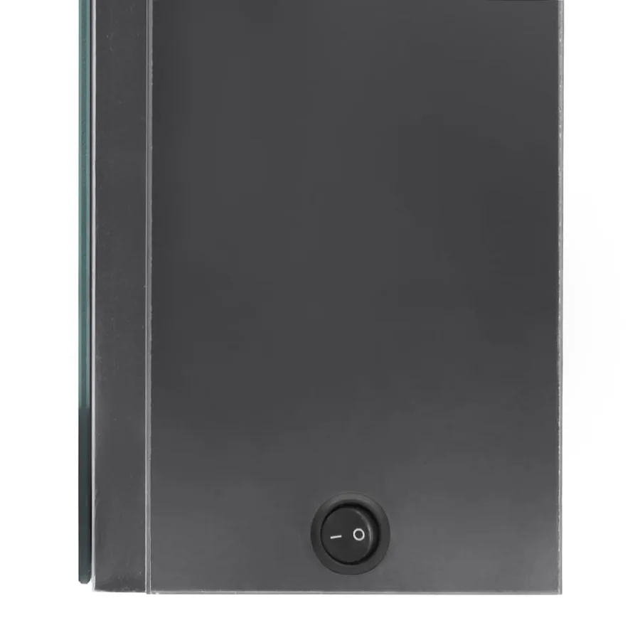 Armoire de salle de bain à miroir LED gris brillant 50x13x70 cm - 6