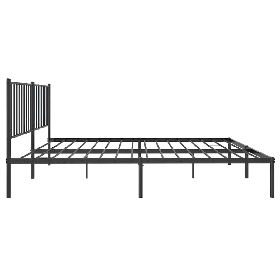 Cadre de lit métal sans matelas avec tête de lit noir 150x200cm - 7