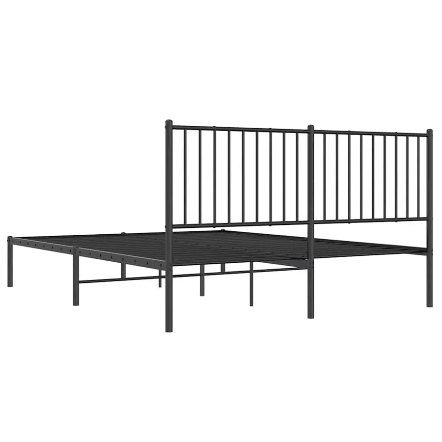 Cadre de lit métal sans matelas avec tête de lit noir 150x200cm - 8