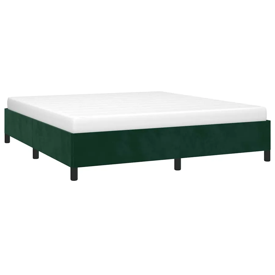 Cadre de lit sans matelas vert foncé 180x200 cm velours - 3