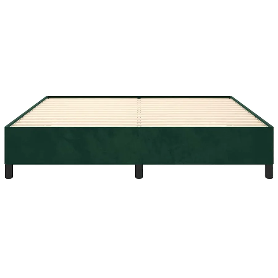 Cadre de lit sans matelas vert foncé 180x200 cm velours - 5