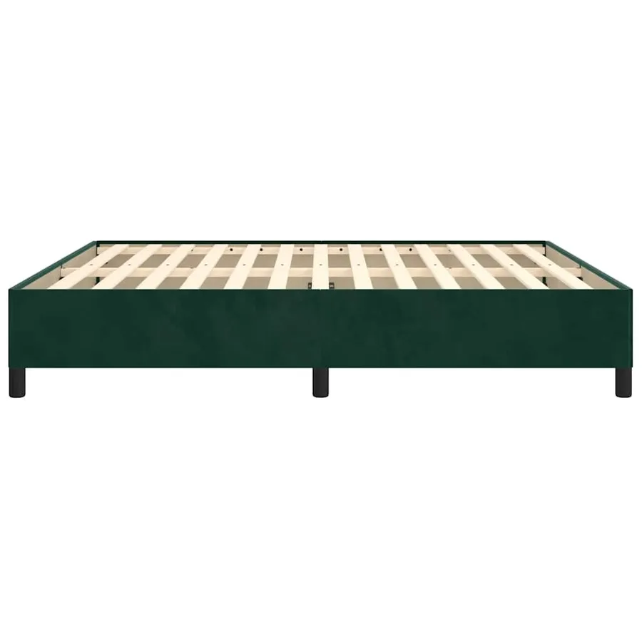 Cadre de lit sans matelas vert foncé 180x200 cm velours - 6