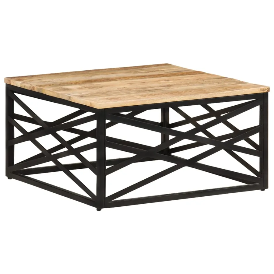 Table basse 68x68x35 cm Bois de manguier massif - 11