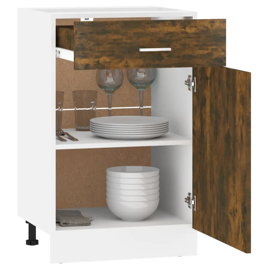 Armoire à tiroirs "Lyon" Chêne fumé 50 x 46 x 81,5 cm Bois d'ingénierie - 4