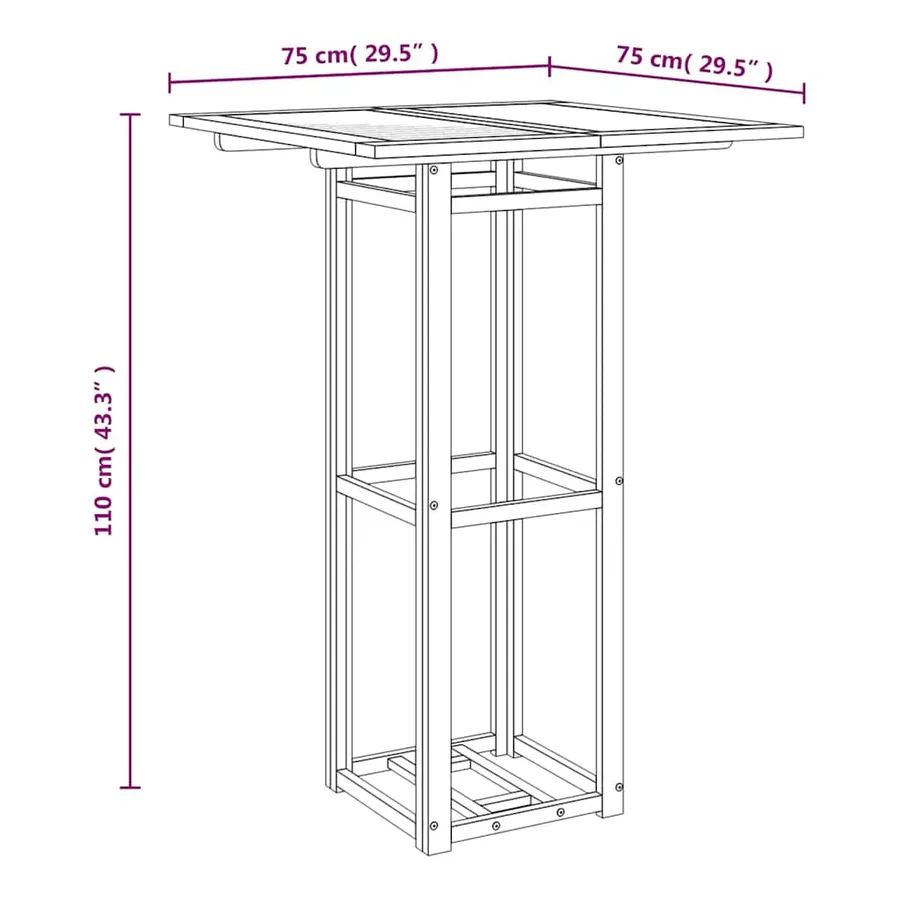 Ensemble de bar d'extérieur 5 pcs Bois d'acacia massif - 12