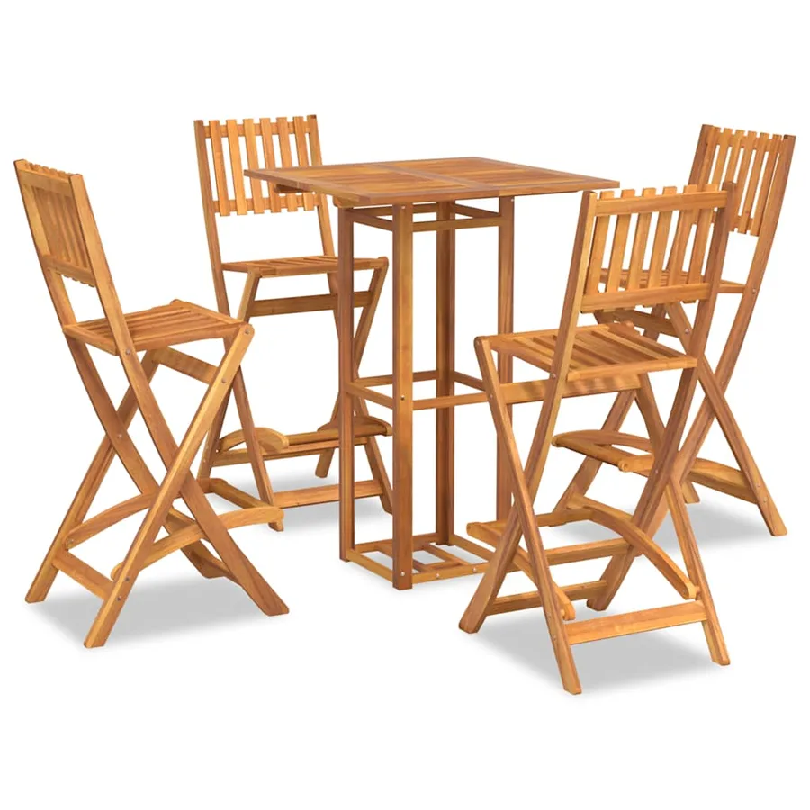 Ensemble de bar d'extérieur 5 pcs Bois d'acacia massif - 2
