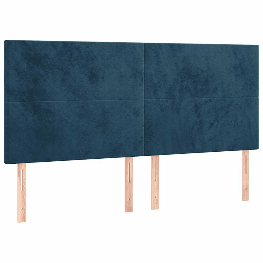 Sommier à lattes de lit et matelas Bleu foncé 160x200cm Velours - 5