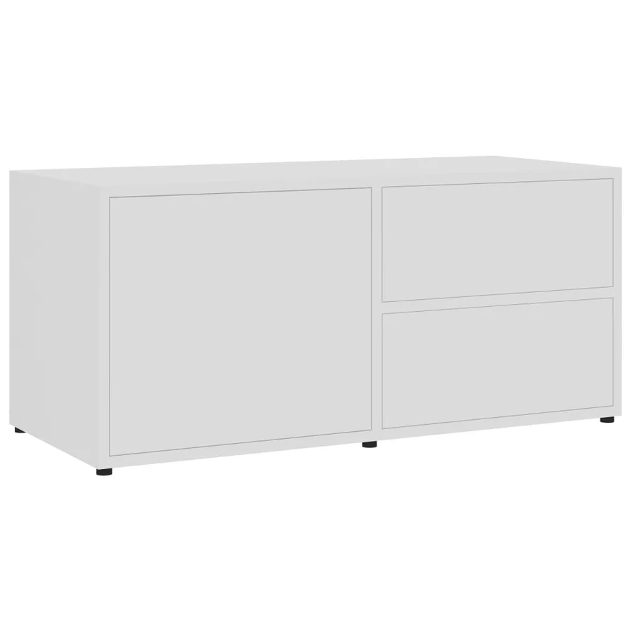 Meuble TV Blanc 80x34x36 cm Bois d'ingénierie - 2