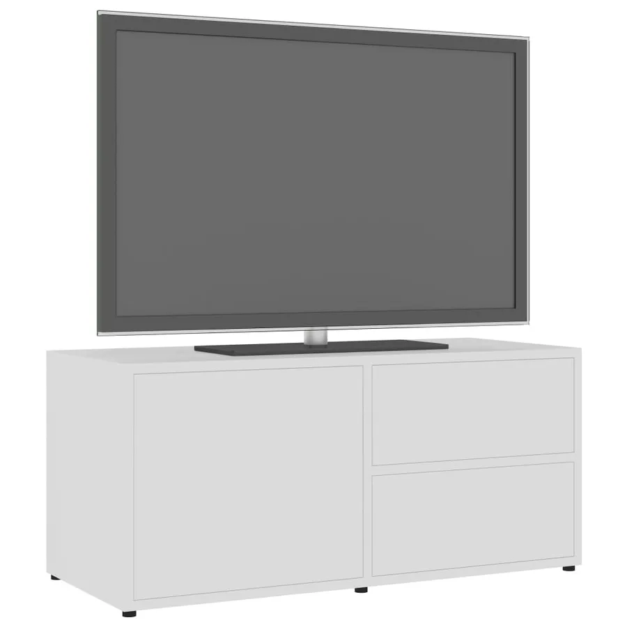 Meuble TV Blanc 80x34x36 cm Bois d'ingénierie - 4
