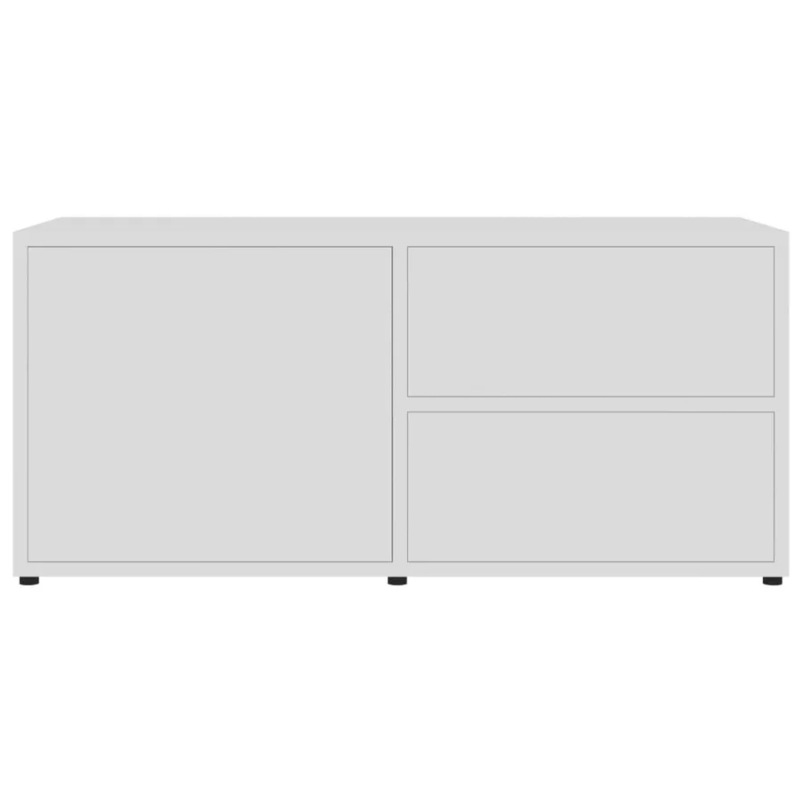 Meuble TV Blanc 80x34x36 cm Bois d'ingénierie - 7