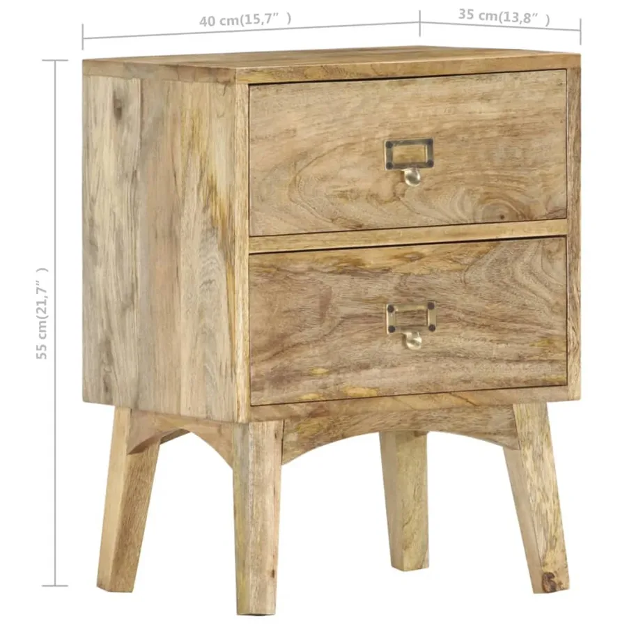 Table de chevet 40x35x55 cm Bois de manguier solide - 7