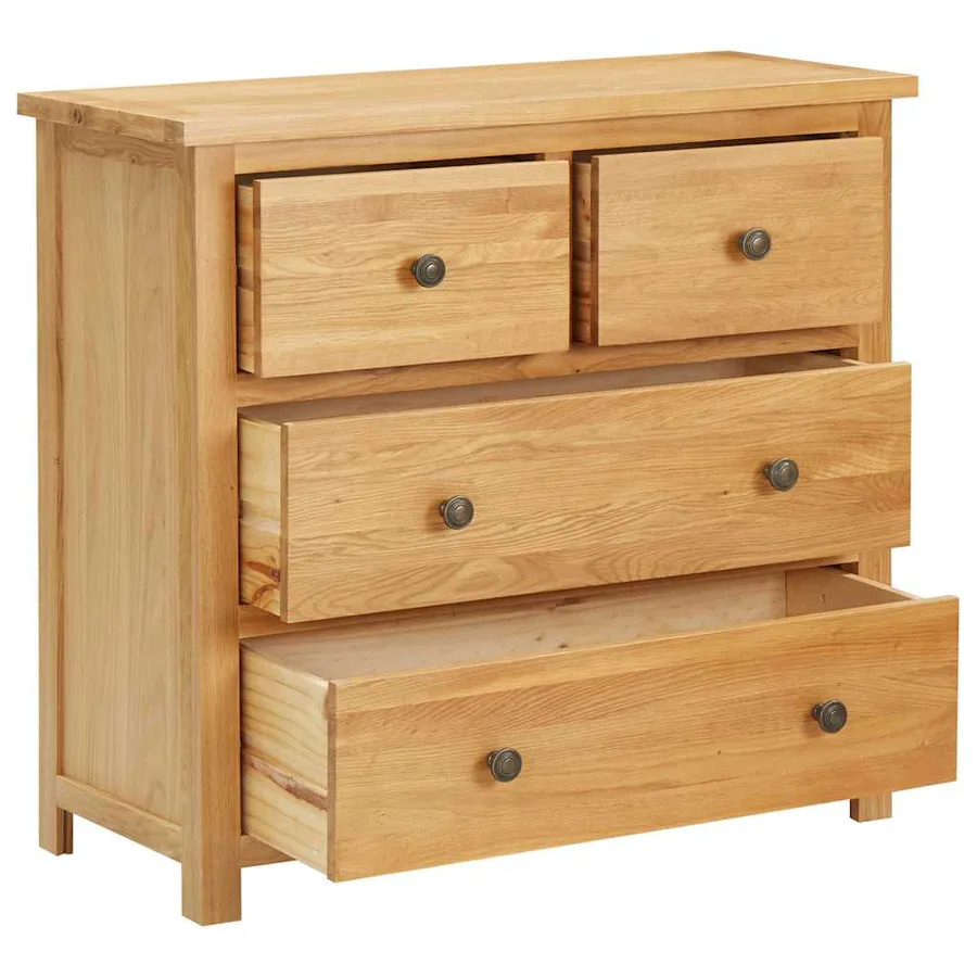 Commode 80x35x75 cm Bois de chêne massif - 2