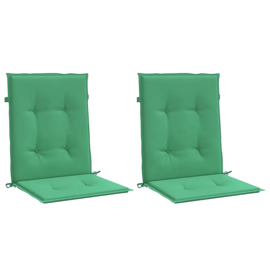 Coussins de chaise de jardin à dossier bas lot de 2 vert - 3
