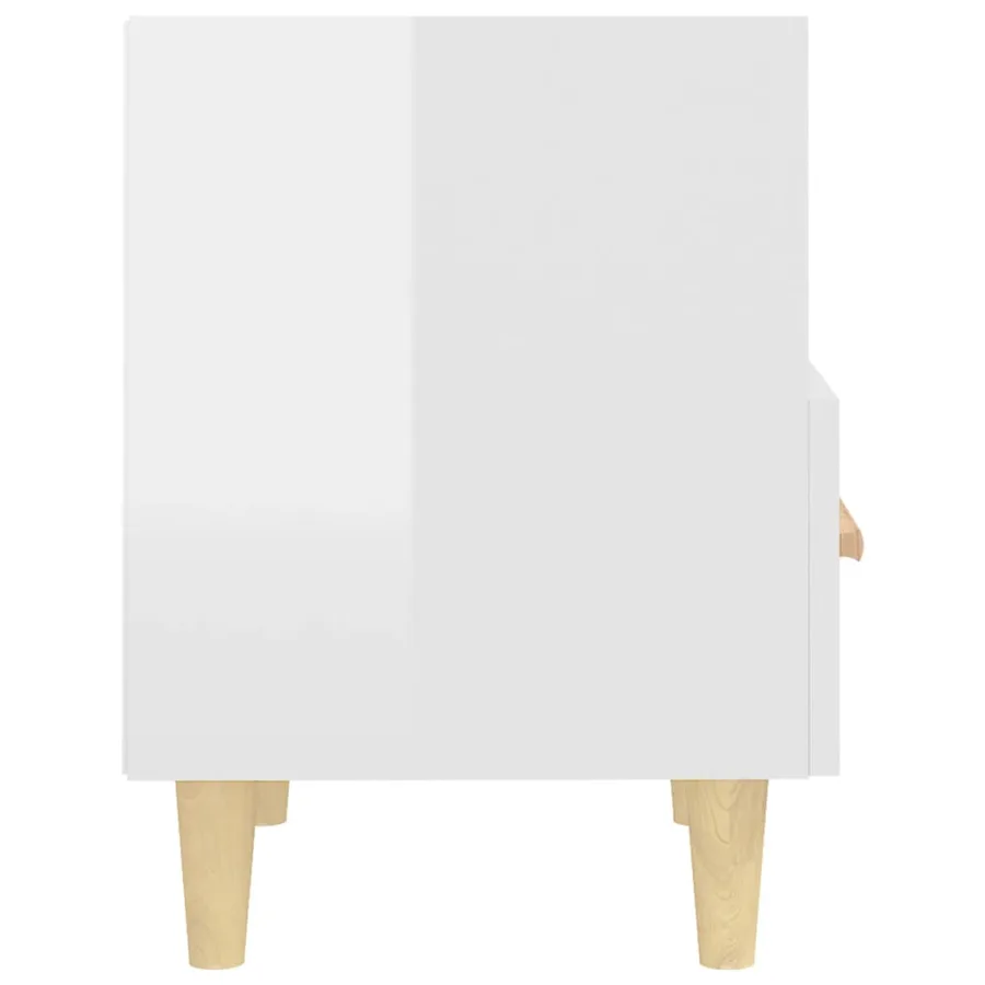 Table de chevet Blanc brillant 40x35x47 cm - 6