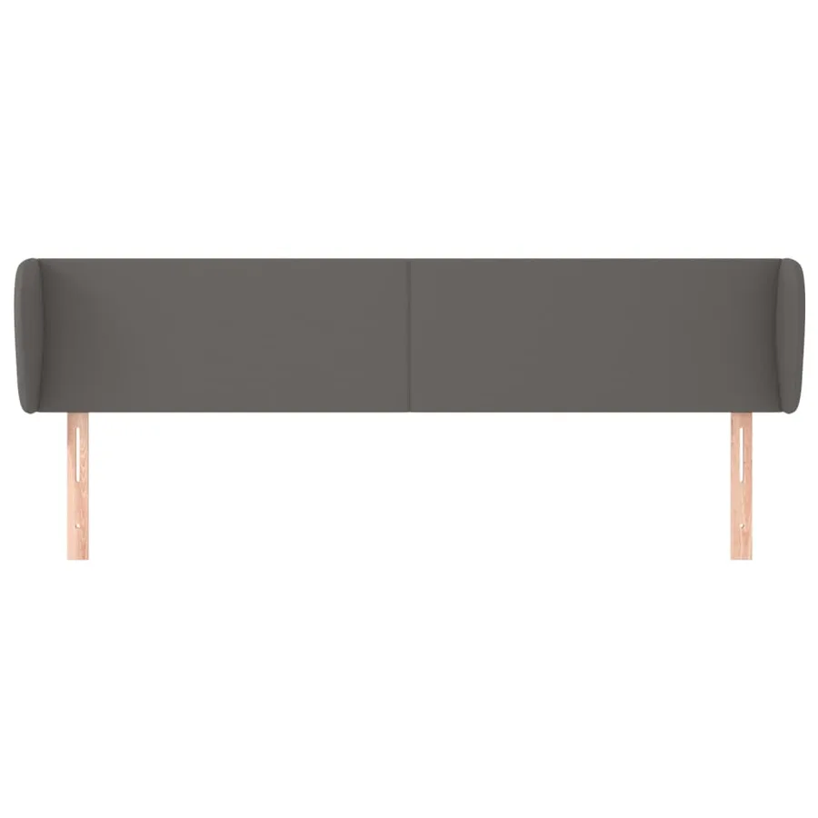 Tête de lit avec oreilles Gris 163x23x78/88 cm Similicuir - 3