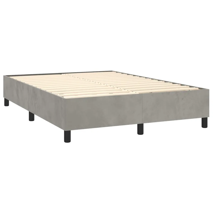 Sommier à lattes de lit matelas et LED Gris clair 140x190 cm - 5