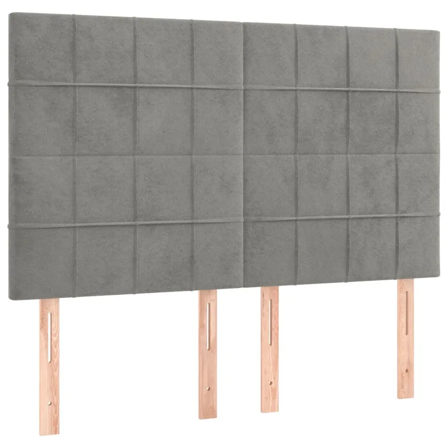Sommier à lattes de lit matelas et LED Gris clair 140x190 cm - 7