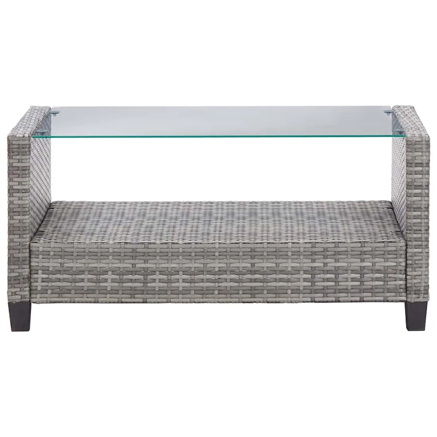 Salon de jardin 6 pcs avec coussins Résine tressée Gris foncé - 11