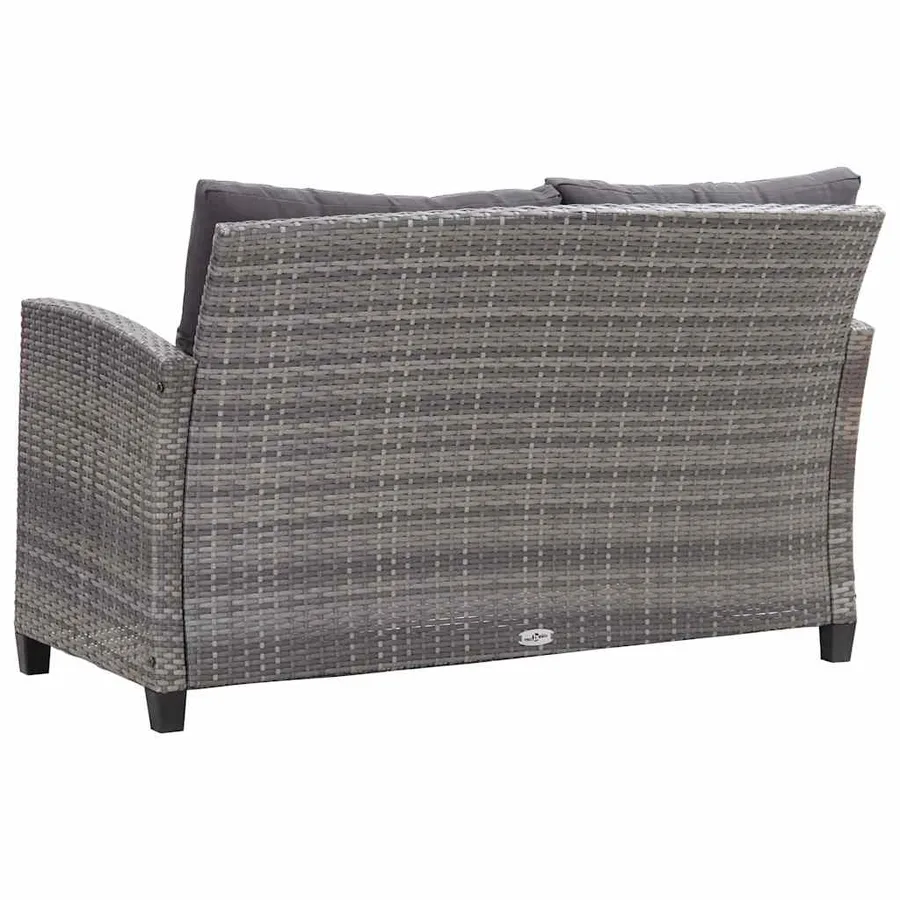 Salon de jardin 6 pcs avec coussins Résine tressée Gris foncé - 13