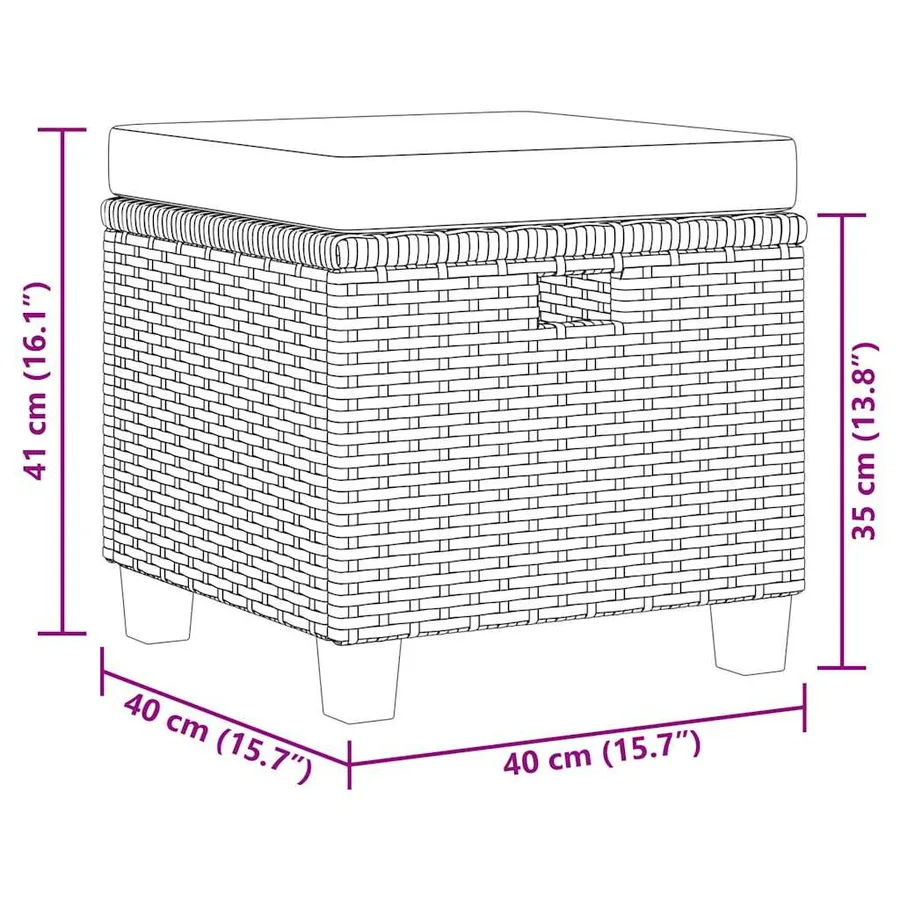 Salon de jardin 6 pcs avec coussins Résine tressée Gris foncé - 20