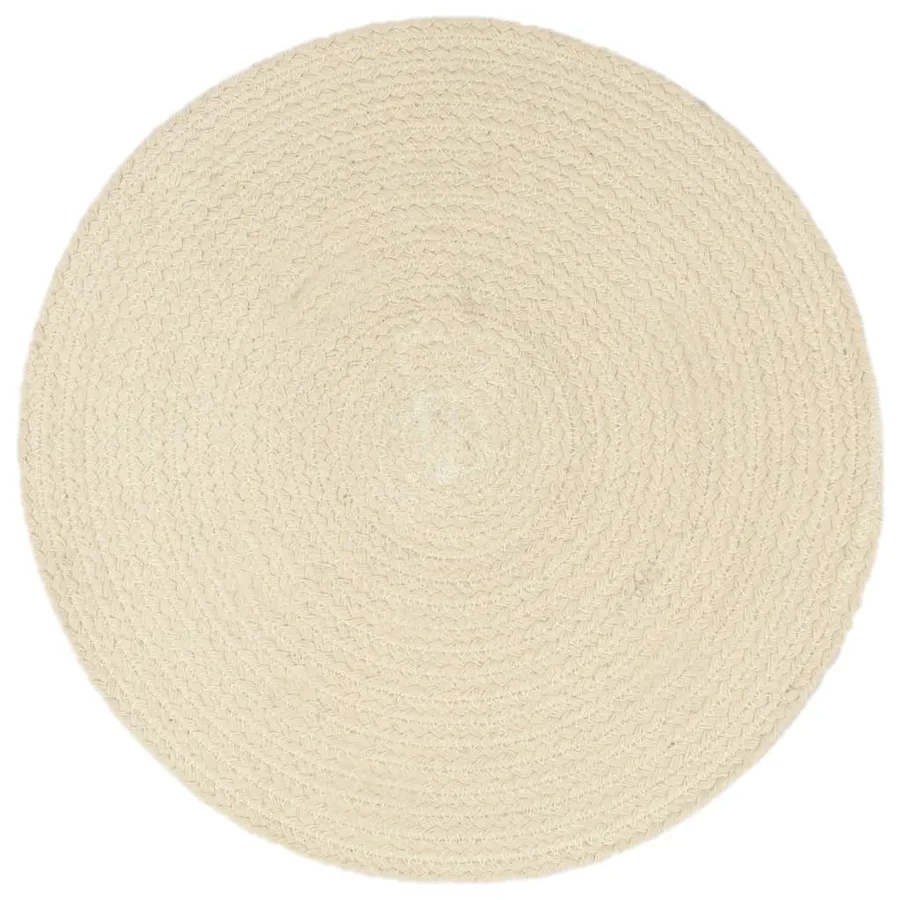 Napperons 6 pcs Naturel Plain 38 cm Rond Coton - 2