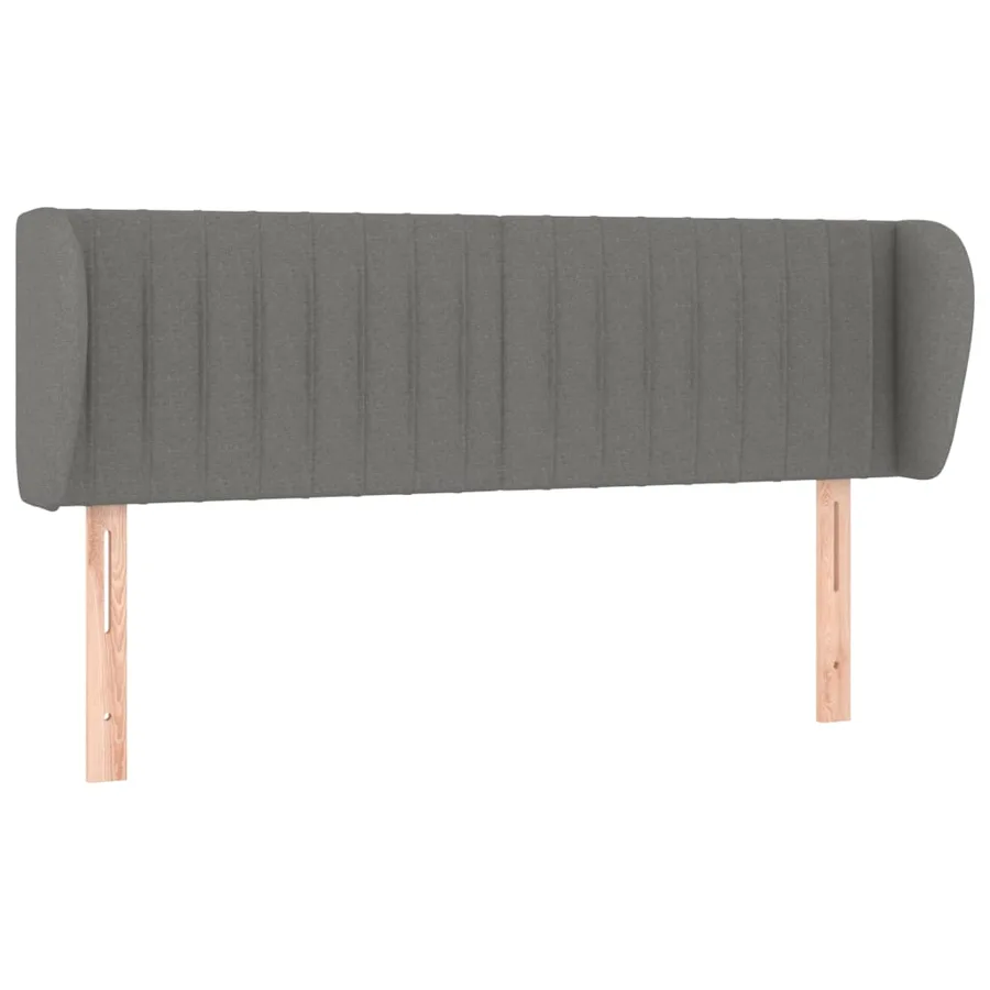 Tête de lit avec oreilles Gris foncé 147x23x78/88 cm Tissu - 2