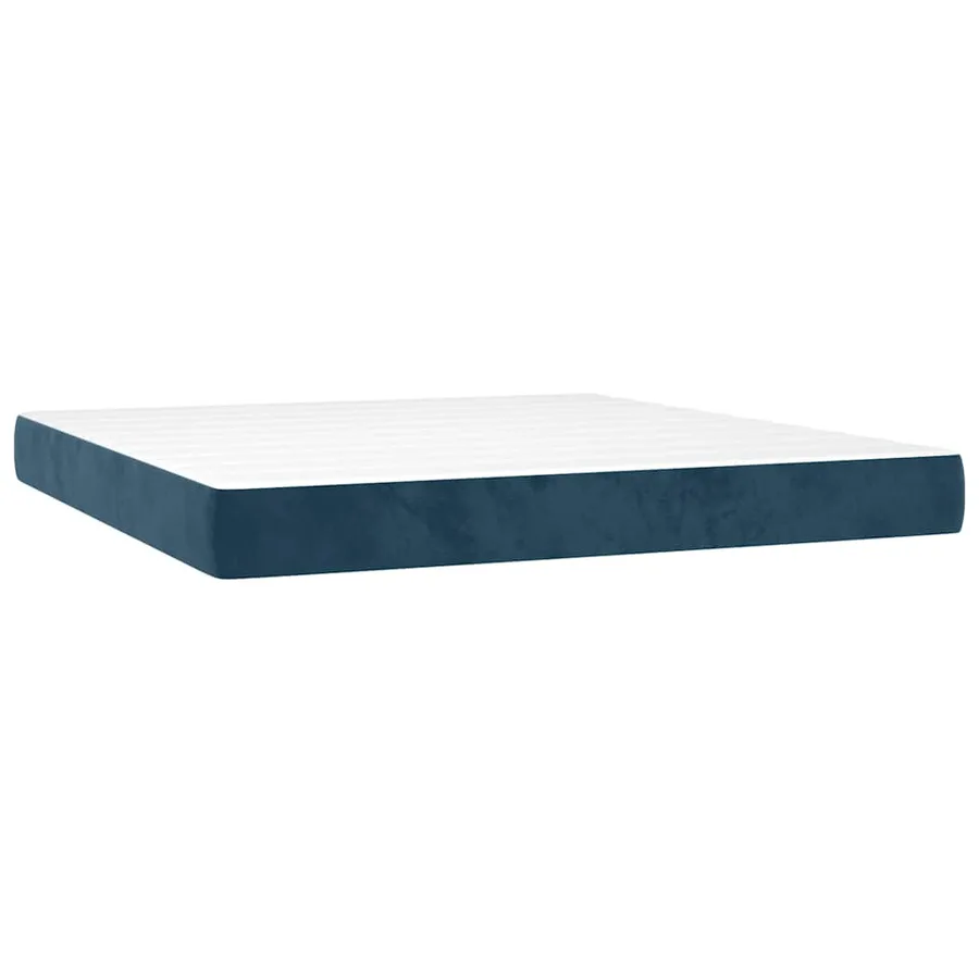 Sommier à lattes de lit matelas et LED Bleu foncé 160x200 cm - 6