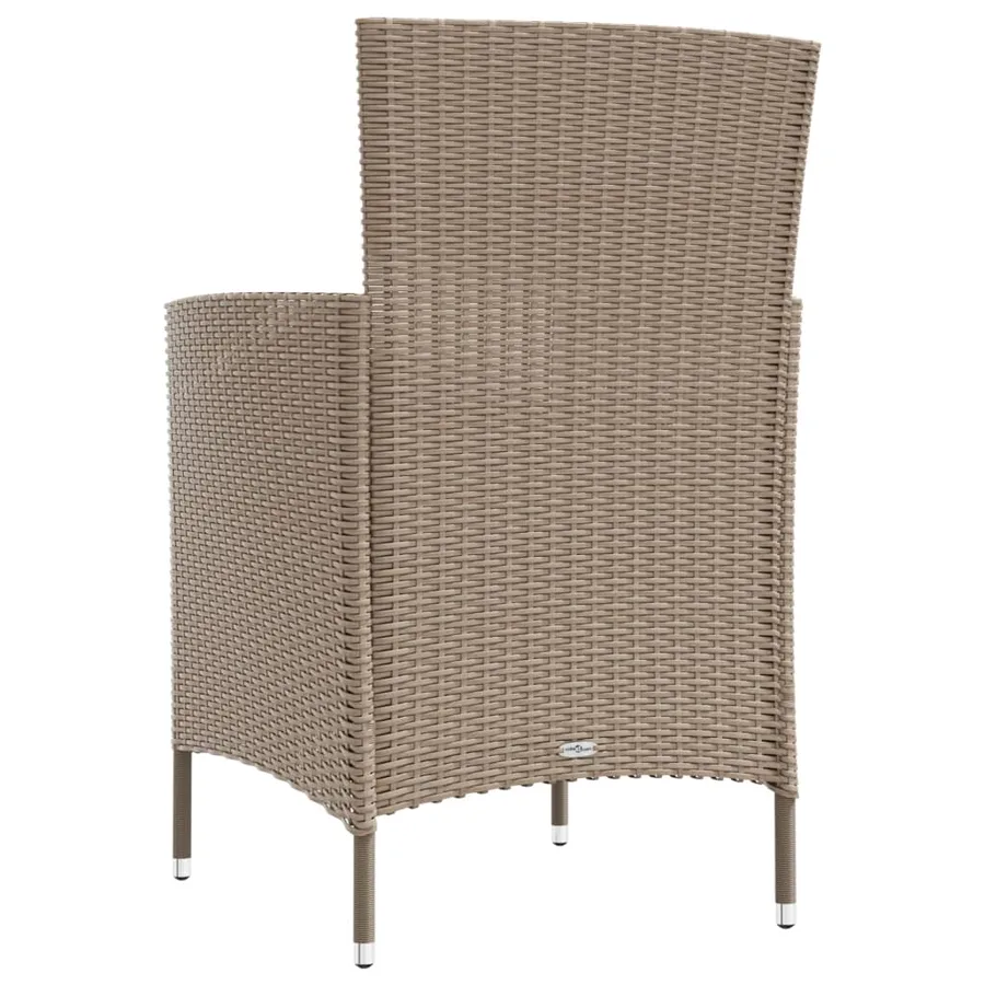Chaises de jardin avec coussins lot de 4 Résine tressée Beige - 5