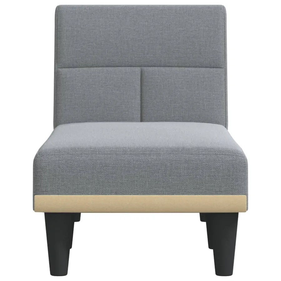 Chaise longue gris clair tissu - 4