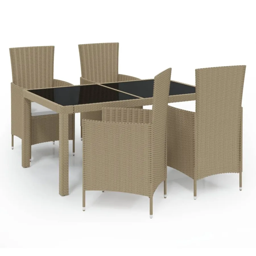 Ensemble à manger d'extérieur 5 pcs coussins Résine tressée - 2