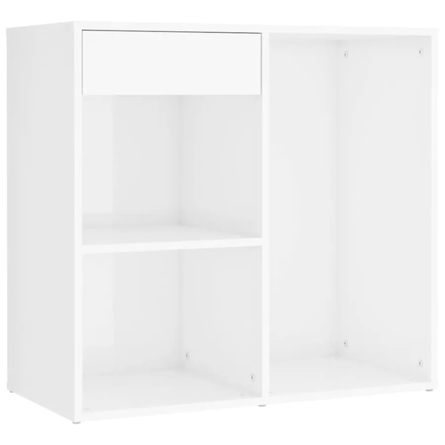 Ensemble de coiffeuse avec LED Blanc brillant Bois d'ingénierie - 11