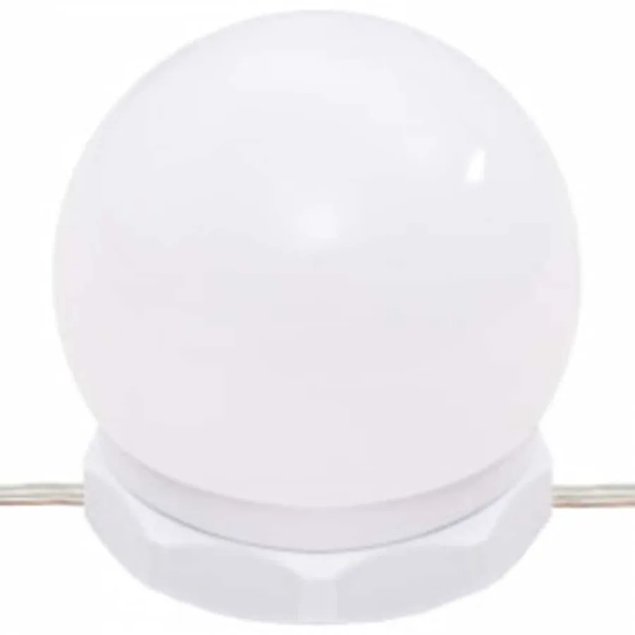 Ensemble de coiffeuse avec LED Blanc brillant Bois d'ingénierie - 13