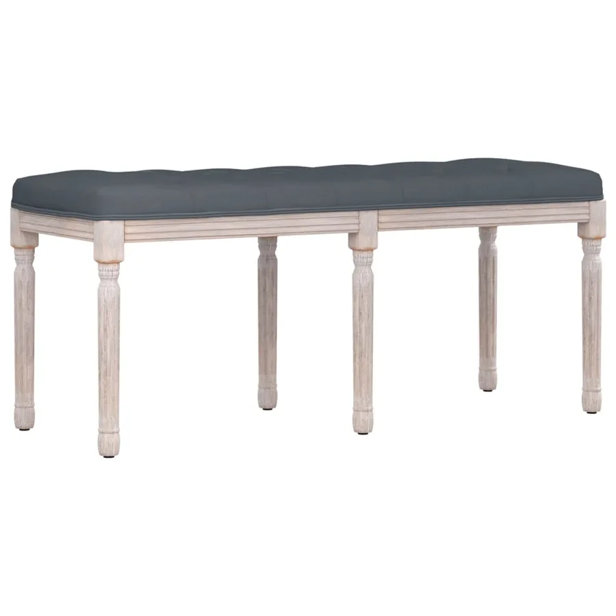 Banc Gris foncé 110x40x49 cm Velours - 2