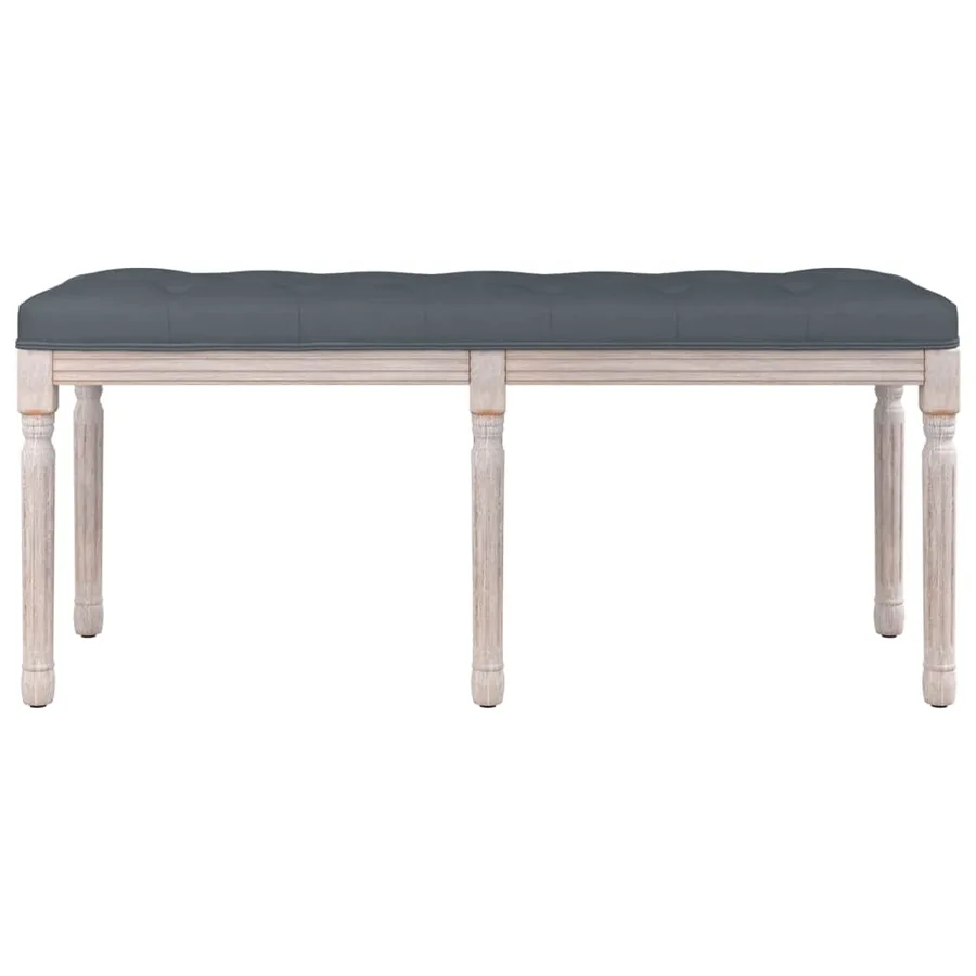 Banc Gris foncé 110x40x49 cm Velours - 3