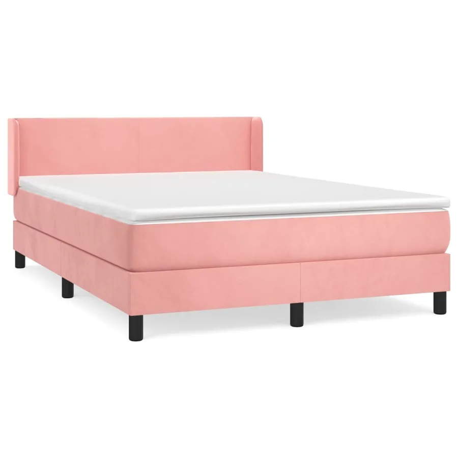 Sommier à lattes de lit avec matelas Rose 140x190 cm Velours - 2