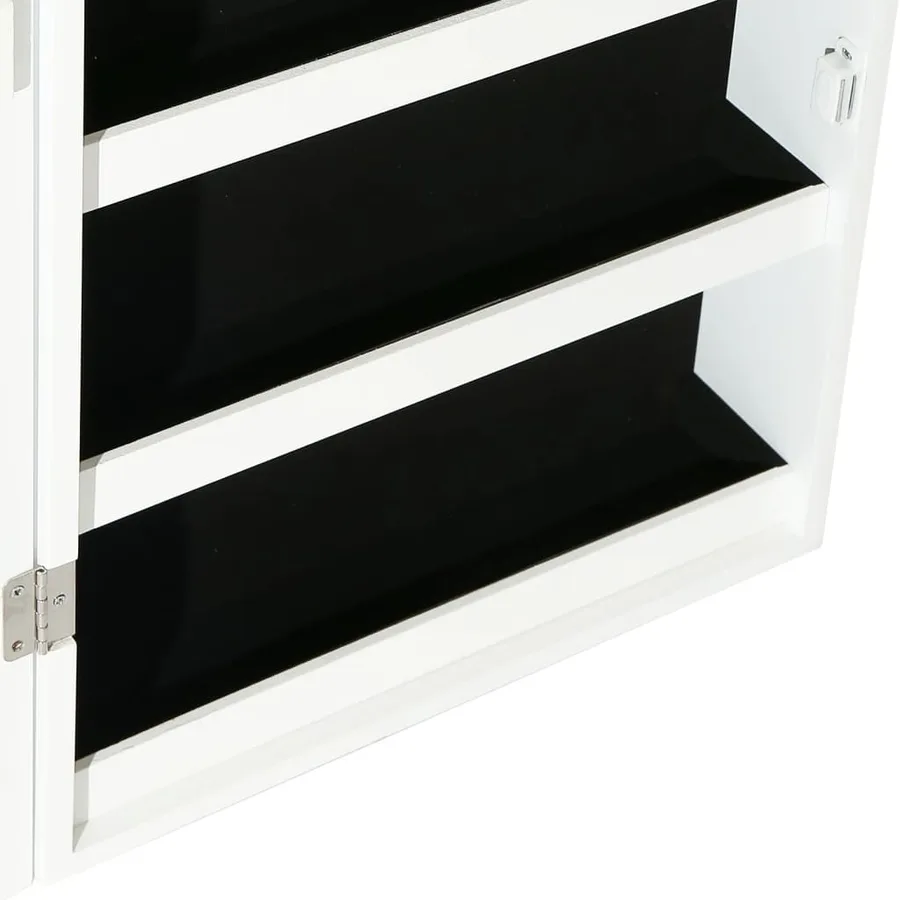 Armoire à bijoux avec miroir et éclairage LED mural blanc - 9
